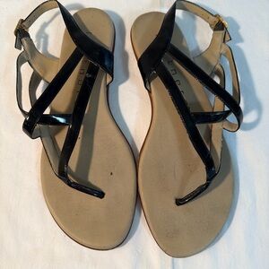 Partners Black Patent Strappy Sandals – Size 7
